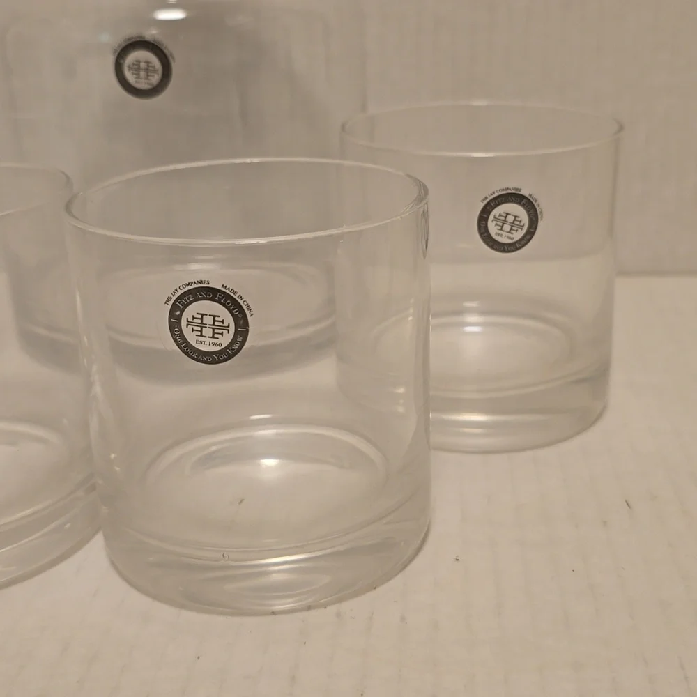 New In Box 5 Piece Fitz And Floyd Decanter Set